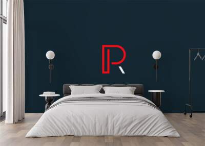 Alphabet letters icon logo PR Wall mural