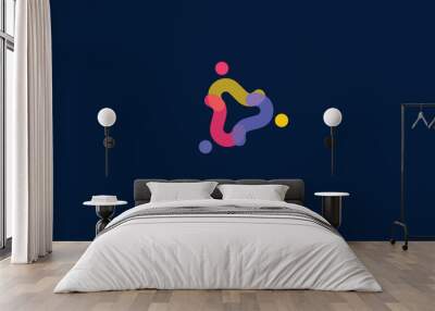 diversity people team family colourful logo vector icon symbol Wall mural