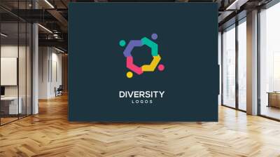 diversity people team family colourful logo vector icon symbol Wall mural