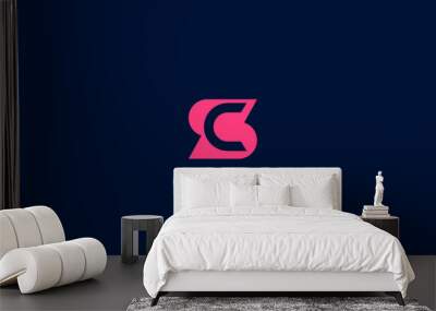 Monogram icon logo SC or CS Wall mural