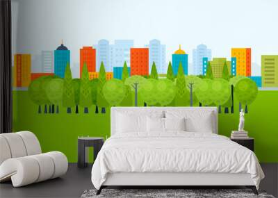 Flat design modern vector illustration icons set of urban Wall mural