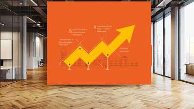 Infographic business arrow shape template design. Wall mural