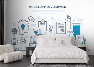 Programming, coding online,web courses, design, mobile and desktop app development. Wall mural