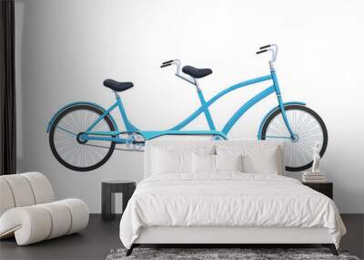 Summer retro tandem bicycle vehicle for transportation, city family bicycles. Wall mural