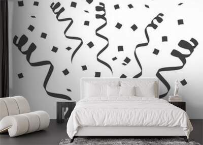 Party streamers Silhouette. Surprise. Wall mural