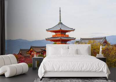 Kiyomizu-dera temple in autumn Wall mural