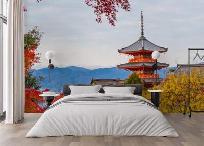 Kiyomizu-dera temple in autumn Wall mural