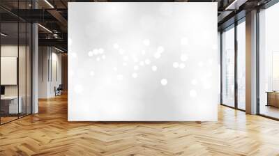 abstract blur white and gray color background with white bokeh lights defocused.  Wall mural