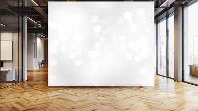 abstract blur white and gray color background with white bokeh lights defocused.  Wall mural