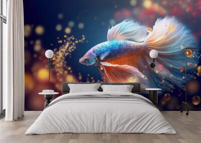 Beauty fantasy fighting fish art , Generative Ai Wall mural