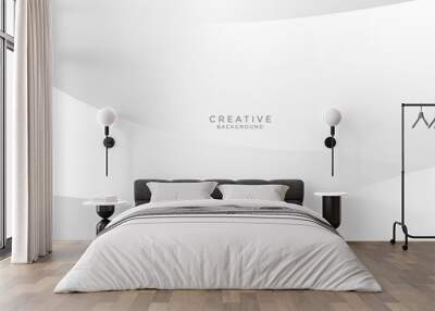 clean gray white backgroud curve wavy minimalist pattern design Wall mural