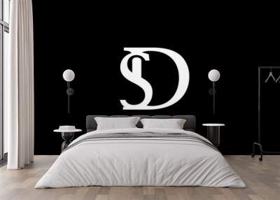 Combine Letter SD Monogram Logo Wall mural