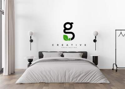 g letter with leaf icon design logo Wall mural