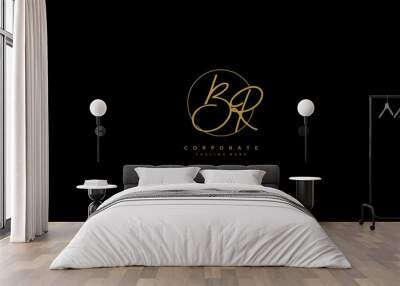 Letter BR Logo Manual Elegant Minimalist Signature Logotype Wall mural