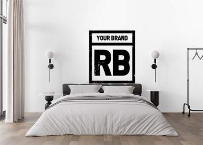 Logo Letter RB Grungy Wall mural