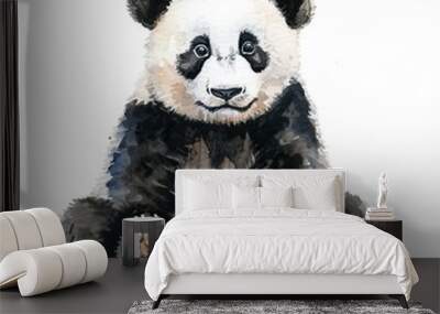 Panda watercolor style, endearing and lazy posture Wall mural