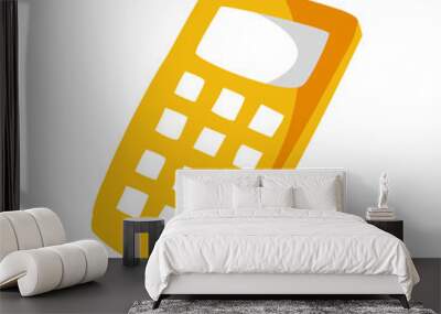 Yellow Calculator. Hand drawn Calculator Concept of Financial Management. Math Device. Math Tool Wall mural