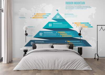 Ribbon Mountain Infographic Wall mural