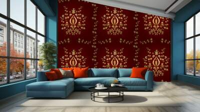 seamless pattern with golden vintage golden elements Wall mural