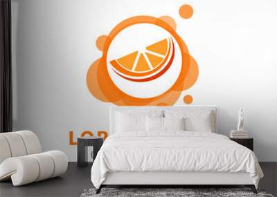 fresh fruit logo vector illustration. fresh fruit juice symbol icon Wall mural