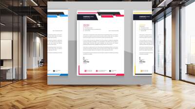 Clean Corporate professional Letterhead Design template  Wall mural