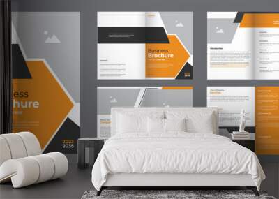 corporate Business Brochure design template, 8 page editable template Wall mural