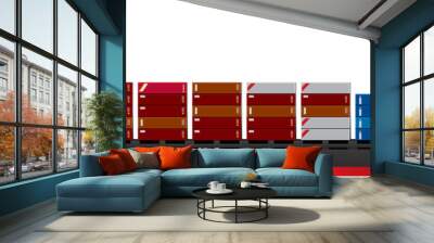 Container ship, containership, cargo ship that carry all loads in truck-size intermodal containers realistic vector illustration Wall mural