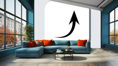 Curved arrow icon vector. Arrow pointer sign symbol in trendy flat style. Arrow up vector icon illustration in square isolated on gray background Wall mural