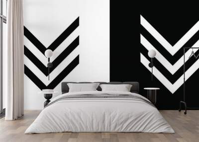 Down Arrow Icon. Down arrow icon vector in trendy flat style. Down arrow icon image, Down arrow icon illustration isolated on white and black background Wall mural