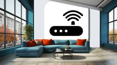 Wi Fi icon vector. Wireless router sign symbol in trendy flat style. Wifi vector icon illustration in square isolated on gray background Wall mural