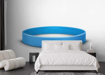 blue rubber band lying on white back Wall mural