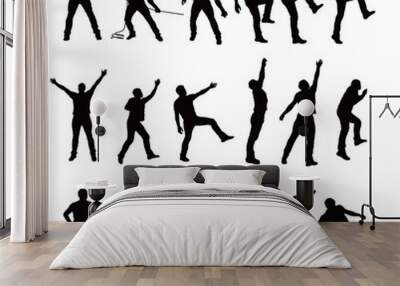 climbing male silhouette Wall mural