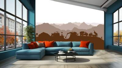 construction process silhouette Wall mural