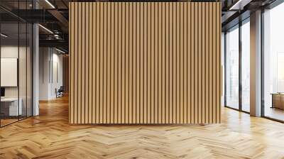 Vertical wooden slats on building facade Wall mural