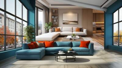 A modern apartment living room Wall mural