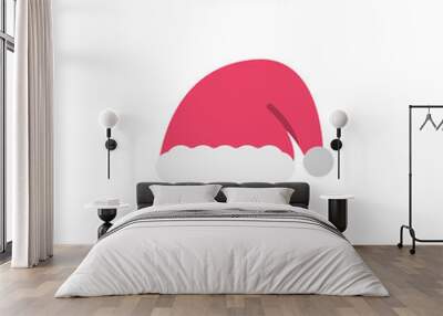 Santa hat flat icon. Vector illustration on white background. Can used for digital product, presentation, UI and many more. Wall mural