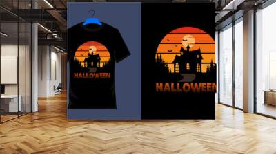 Halloween Retro Vintage T Shirt Design Wall mural