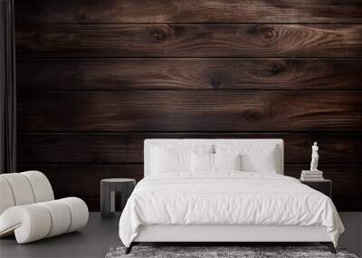 Wooden texture background. Old wood planks. Grunge wooden wall, design of dark wood background, AI Generated Wall mural