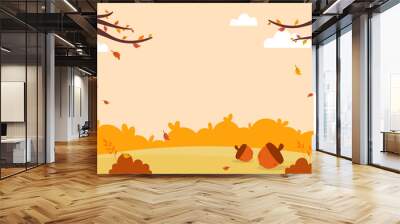 Illustration of natural autumn landscape background Wall mural