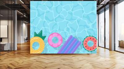 Top view of summer pool background illustration Wall mural