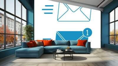 envelope letter new icon Wall mural