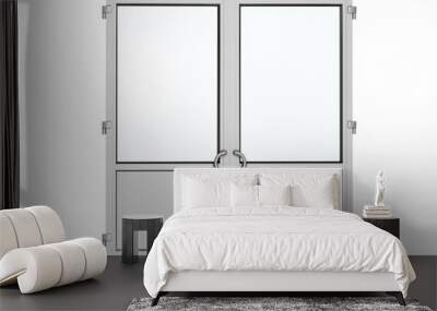 two frame plastic door isolated on white Wall mural