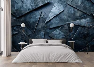 Abstract background highlights dark metal blades. Gorgeous patterns unfold. Wall mural