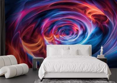 Abstract graphic has a circle. The background is round and colorful. Wall mural