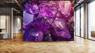 Precious stone gleams, beautiful art in background. Gemstone sparkles, stone minerals are magnificent. Wall mural