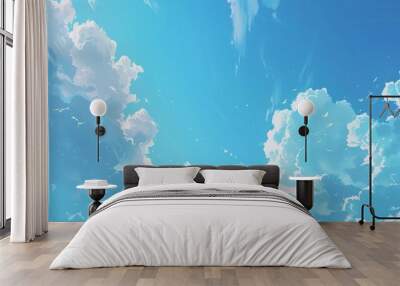 beautiful anime sky with clouds Wall mural