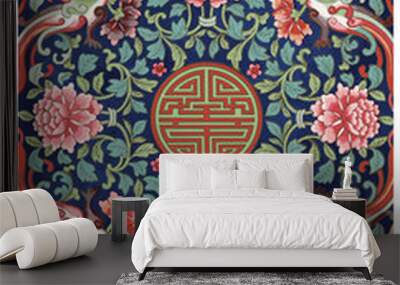 Traditional Chinese floral ornament Wall mural