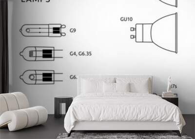 vector set of halogen lapms 2 Wall mural