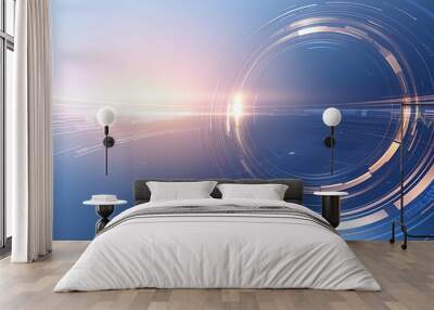 A futuristic abstract gradient background. featuring sleek metallic colors and digital effects. emphasizing modern technology. ideal for sci-fi and tech themes Wall mural