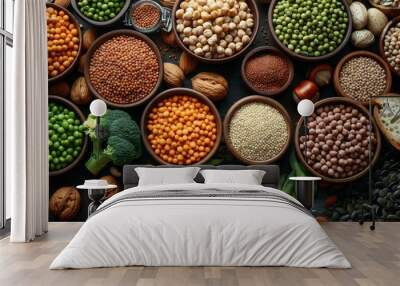   A variety of beans, peas, broccoli, and peas Wall mural